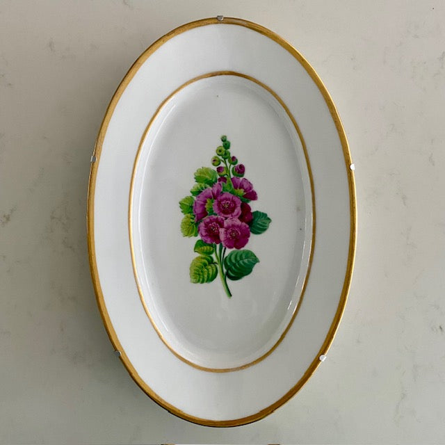 Antique Hand Painted Floral Plate Display