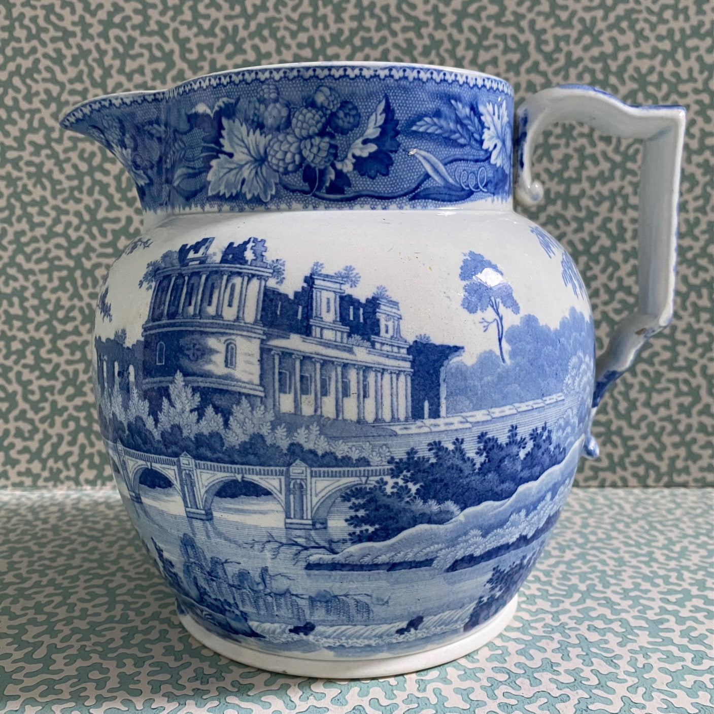 Fabulous Large Minton c.1860 Blue & White Jug  R89