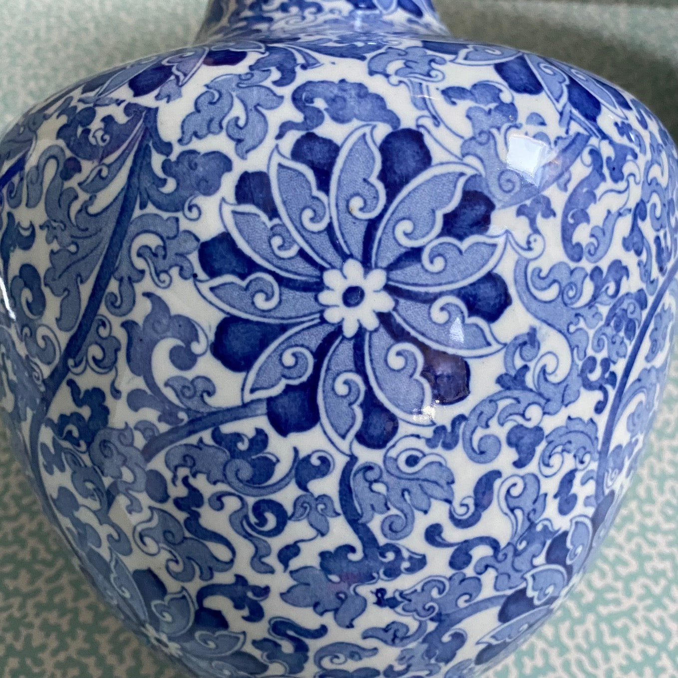 Large Pair Blue and White Wood & Sons Chung Vases  F185