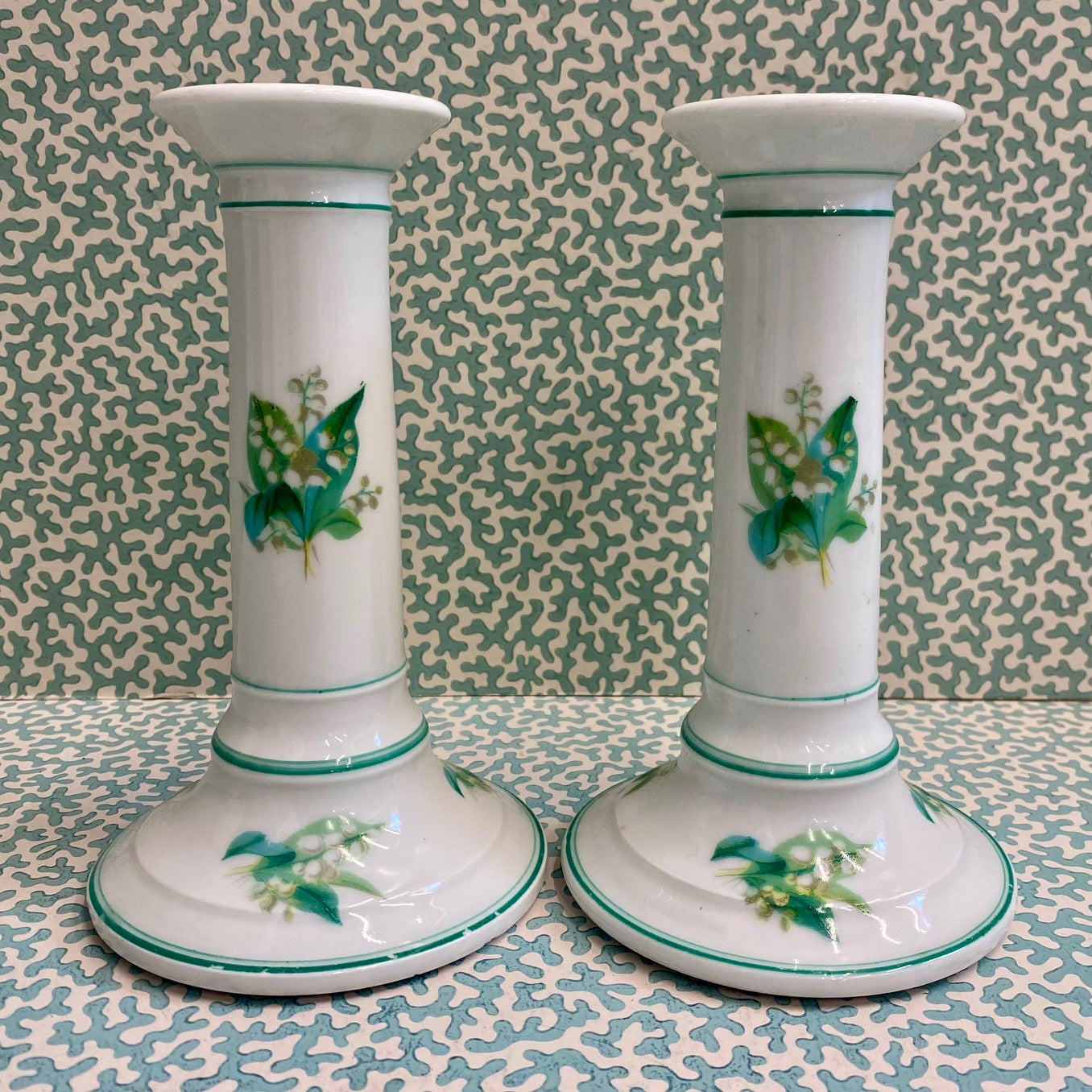 Pair Lily of The Valley Candlesticks  S36