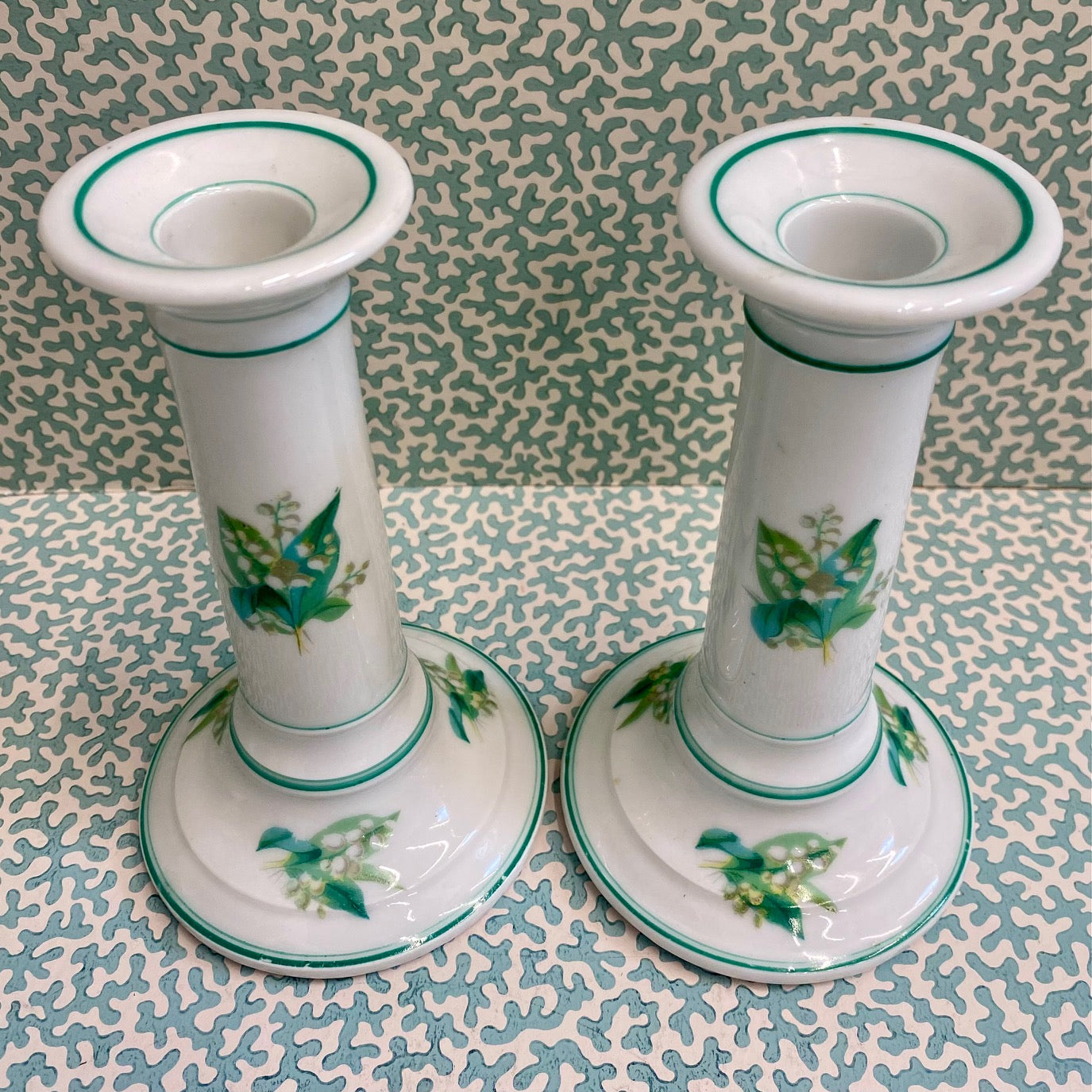 Pair Lily of The Valley Candlesticks  S36
