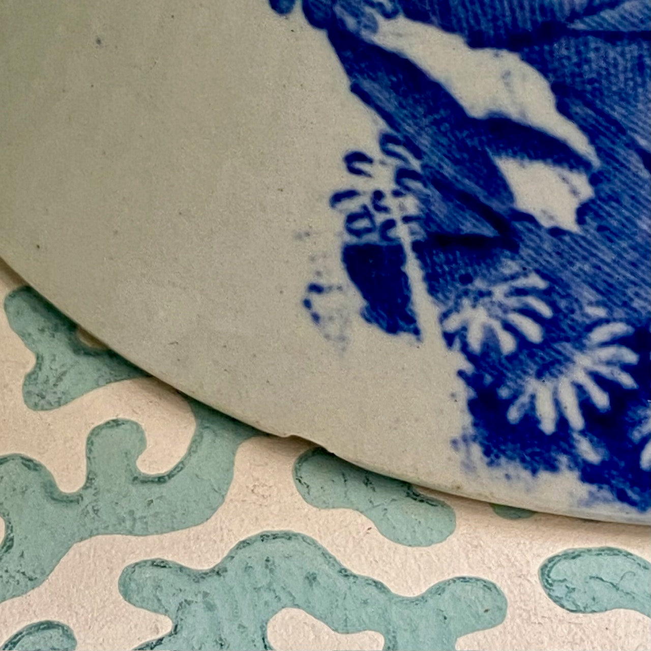 Pair Small Adams Cattle Scenery Pattern Blue & White Mugs  R78