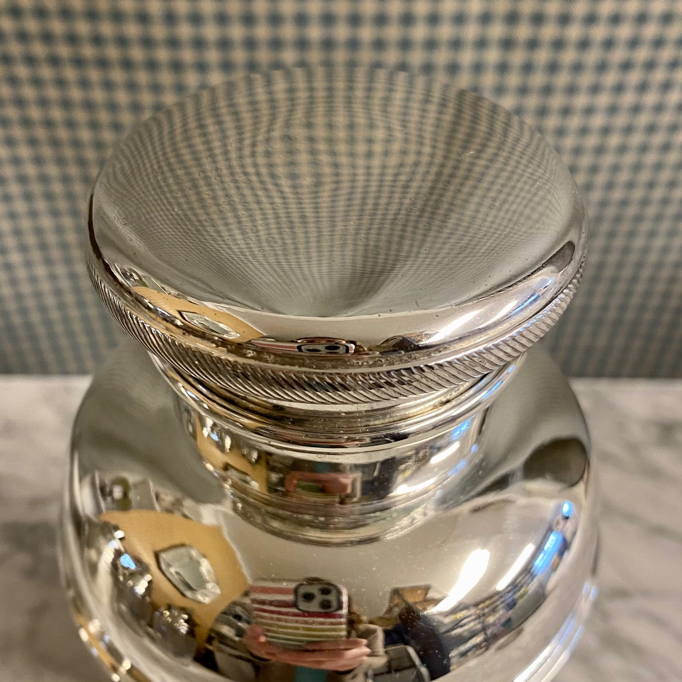 X52 FABULOUS ART DECO 1920’S LARGE SILVER PLATED COCKTAIL SHAKER