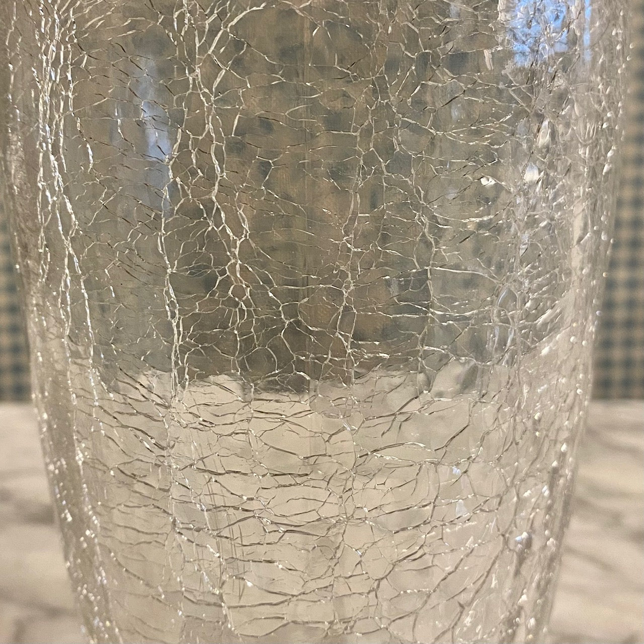 U17 VINTAGE MID CENTURY CRACKLED GLASS SILVER PLATED COCKTAIL SHAKER