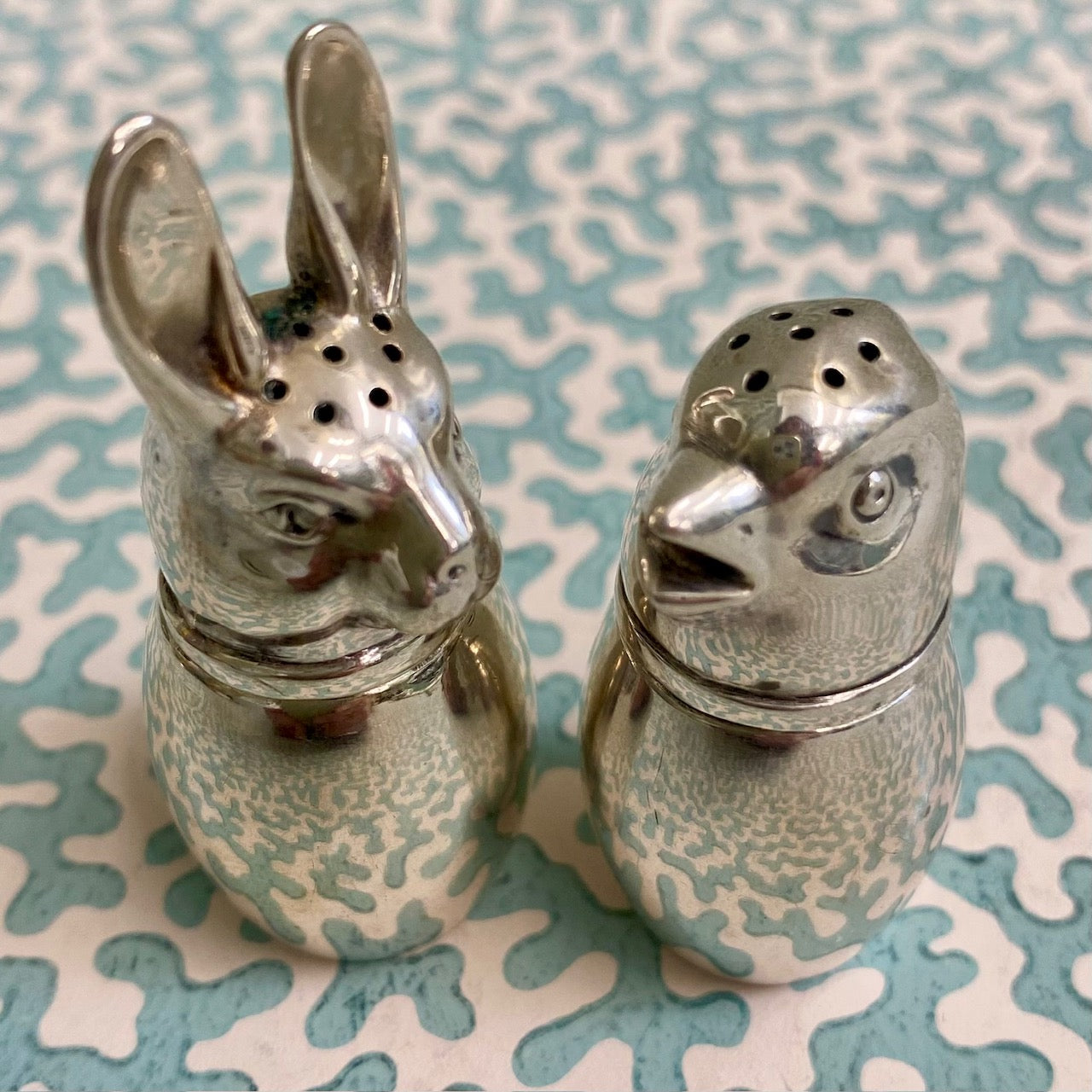 Pair French Sterling Silver Salt & Pepper Shakers  P66