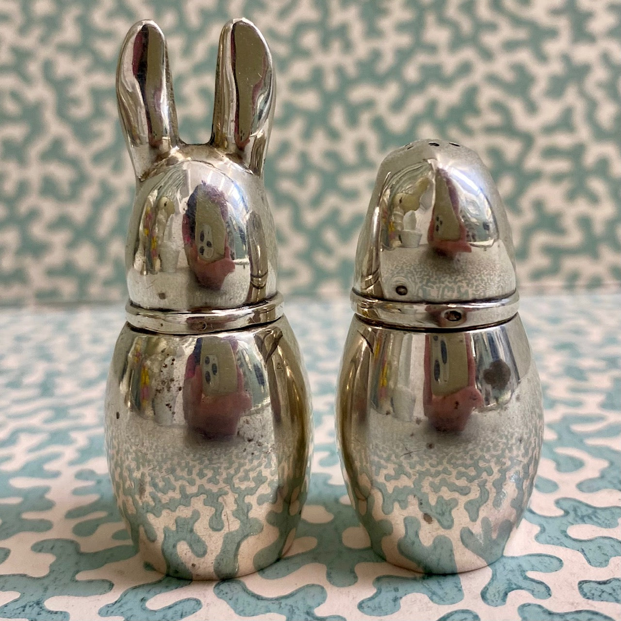 Pair French Sterling Silver Salt & Pepper Shakers  P66