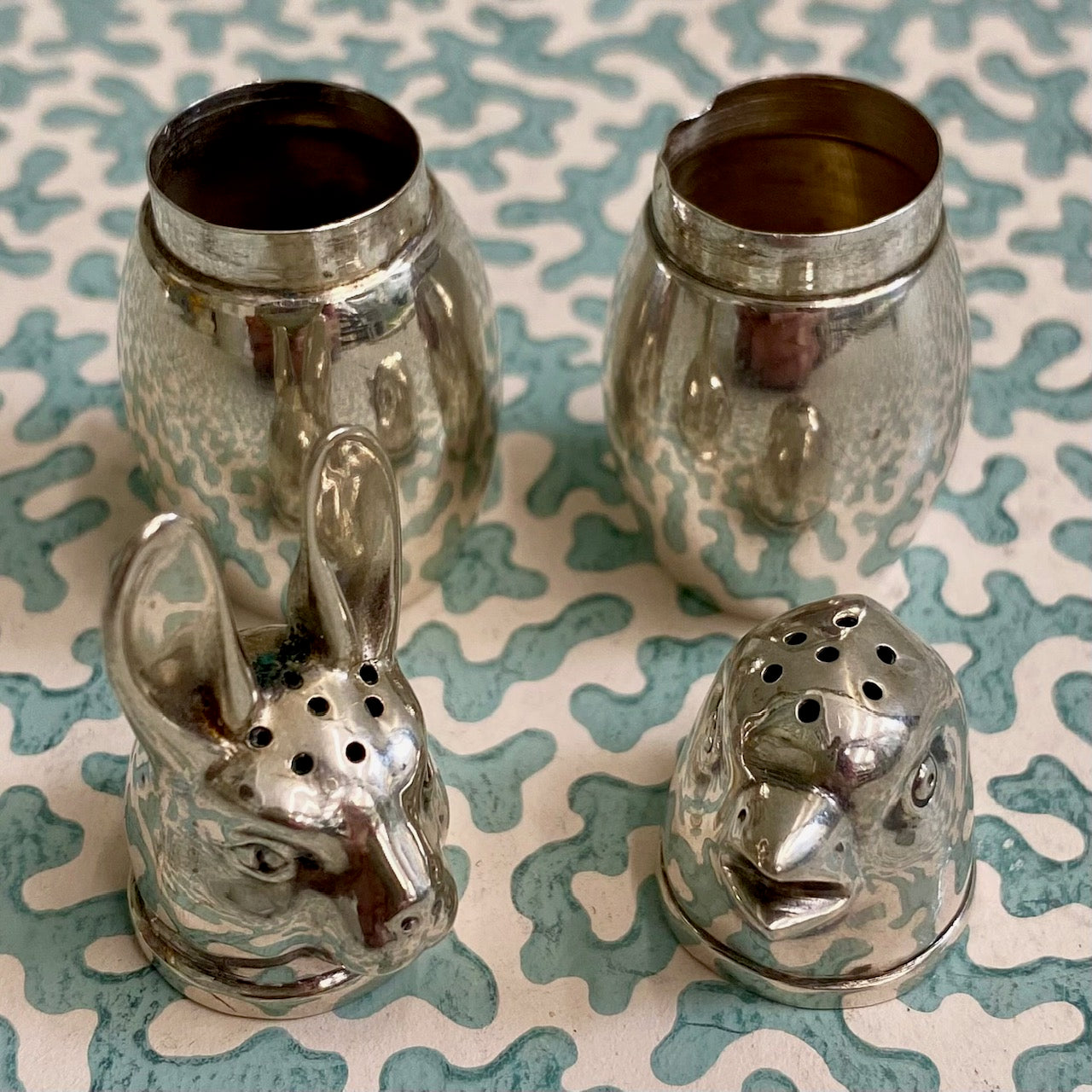 Pair French Sterling Silver Salt & Pepper Shakers  P66