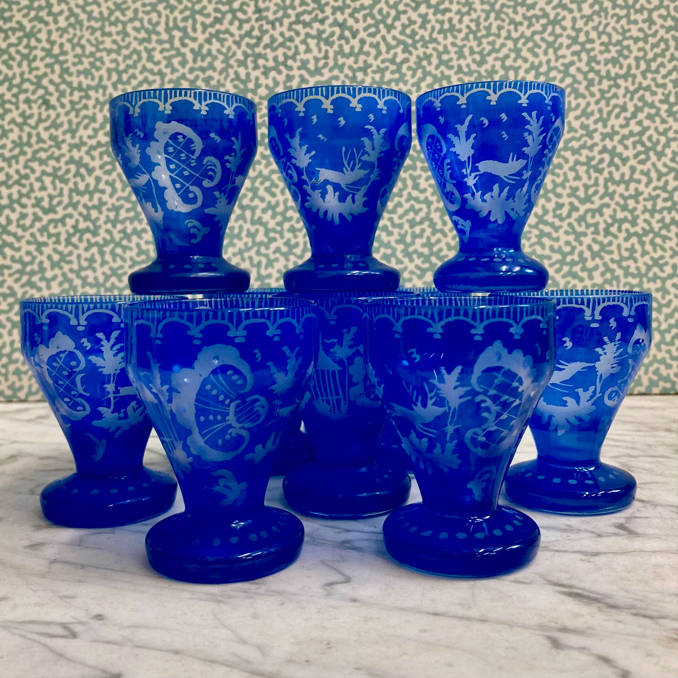 Set 11 Bohemian Blue Shot Glasses  Z82