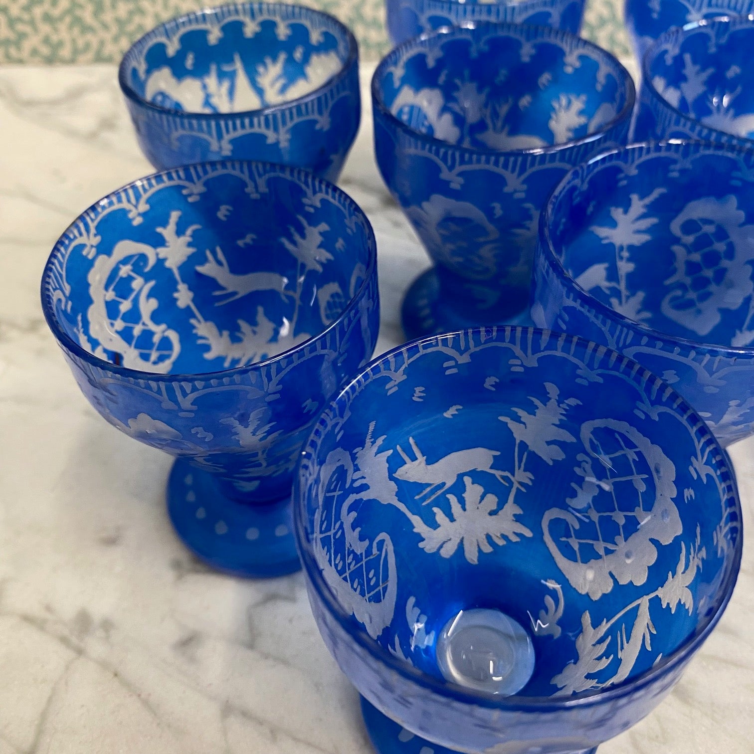 Set 11 Bohemian Blue Shot Glasses  Z82