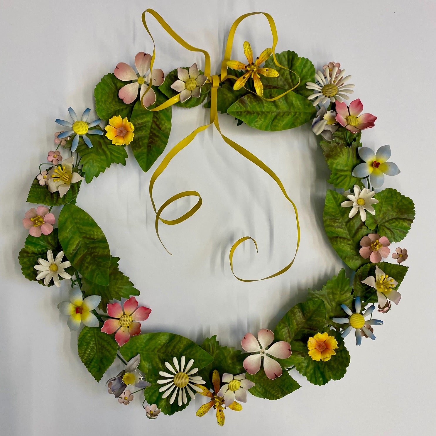 Large Vintage Metal Floral Wreath  G169