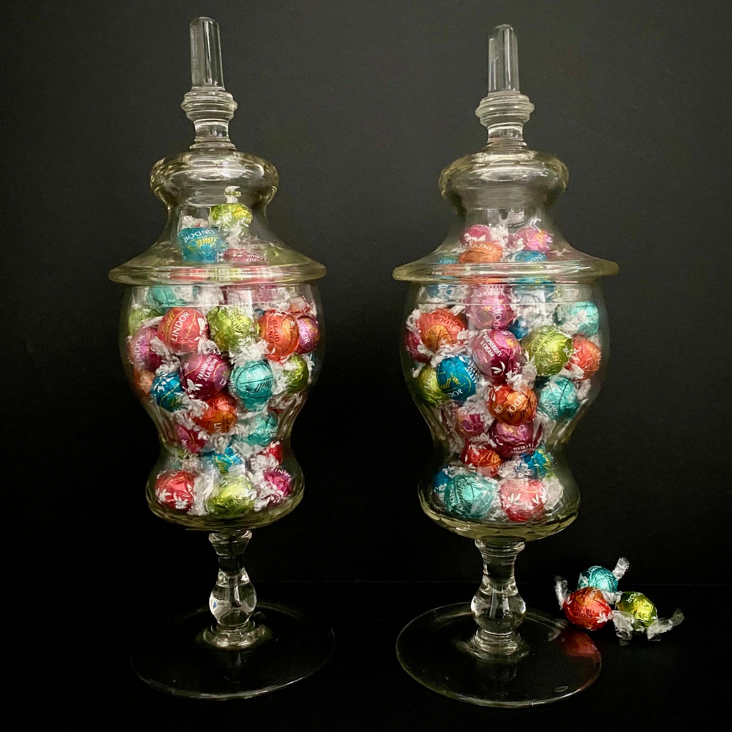 Pair French Glass Apothecary Jars  Q94