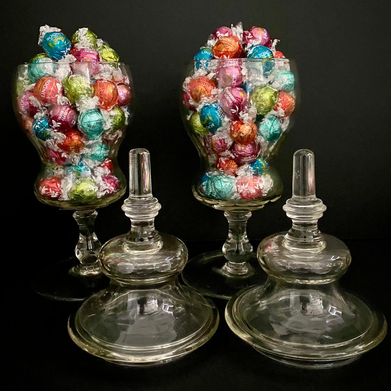 Pair French Glass Apothecary Jars  Q94