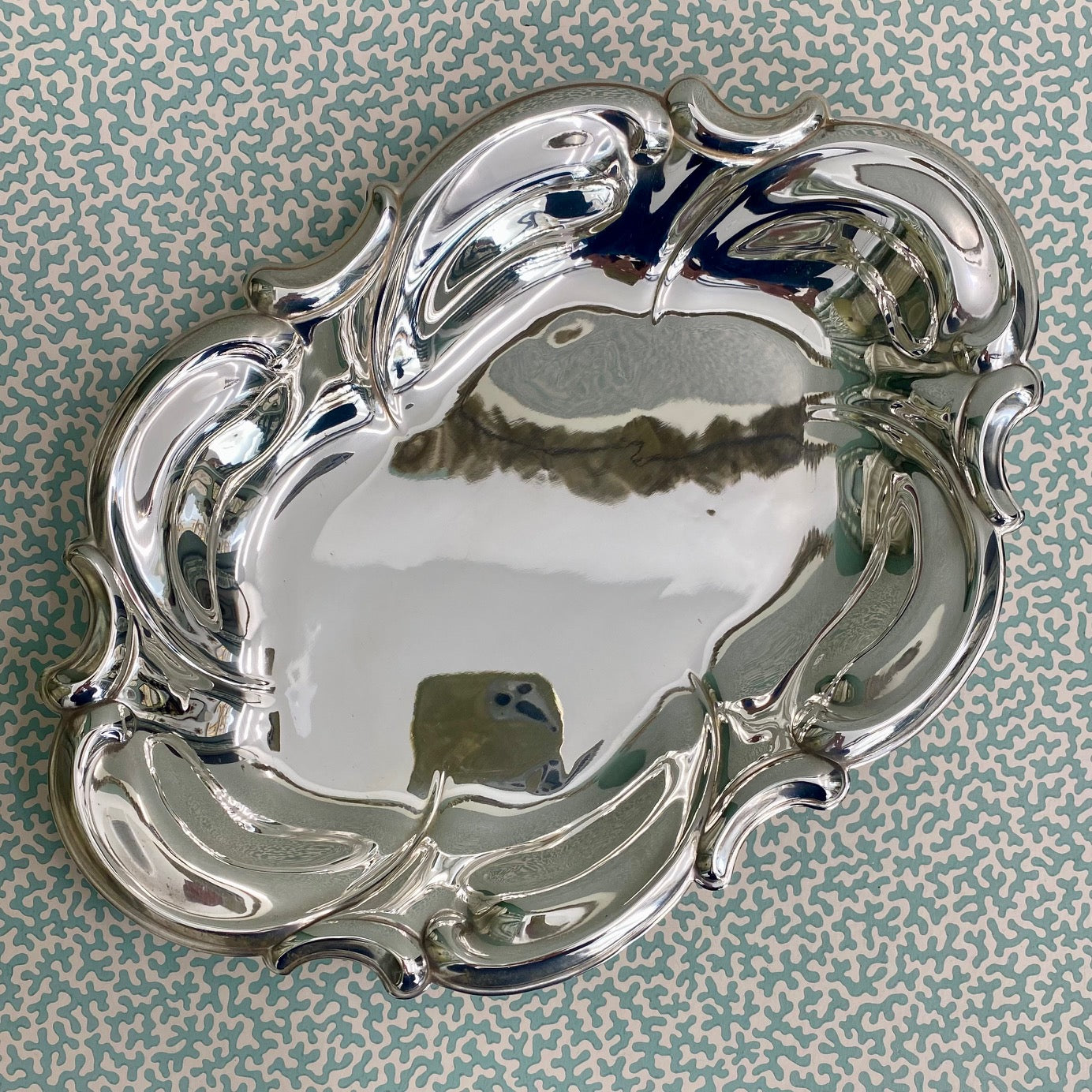 Pretty Silver Plate Serving Dish  G134
