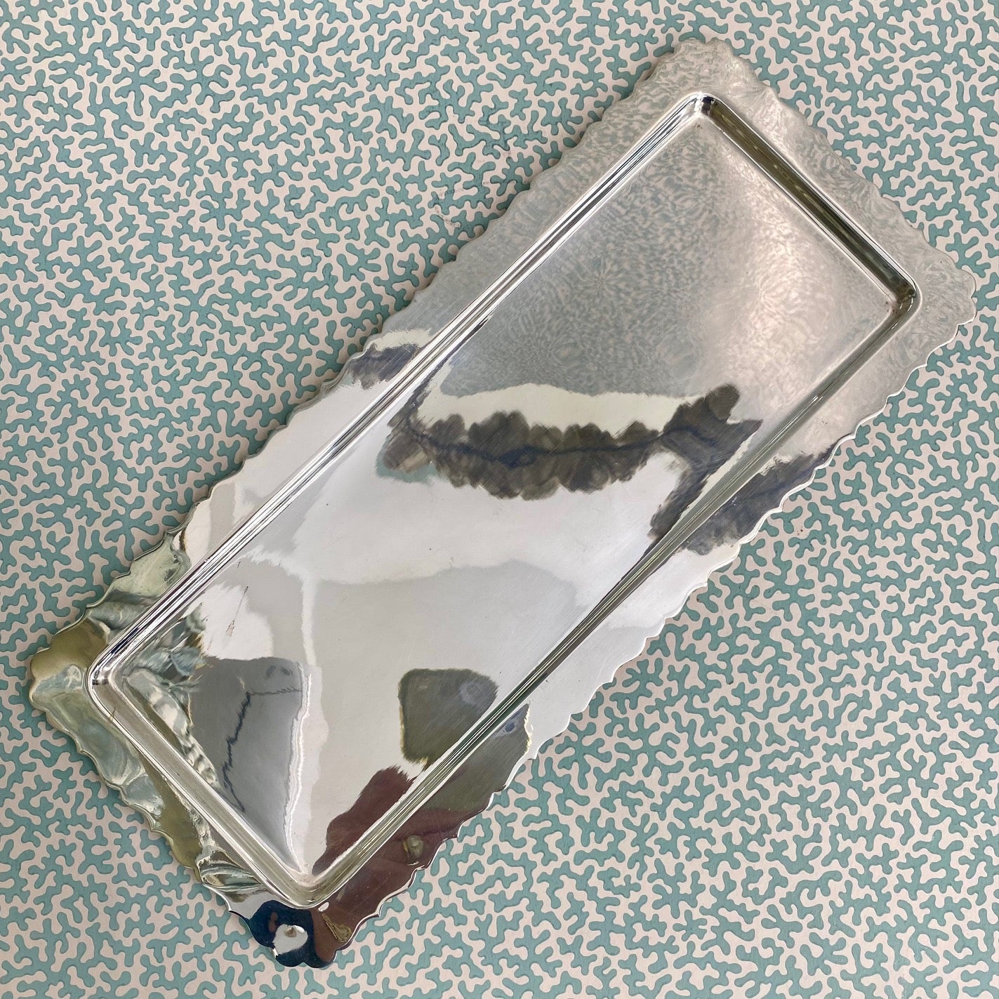 A Very Pretty Little Silver Plate Serving Tray H128