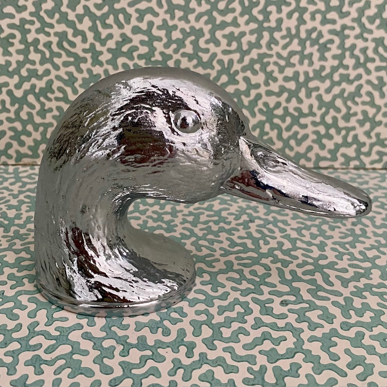 Vintage Silvered Metal Ducky Bottle Opener  B142