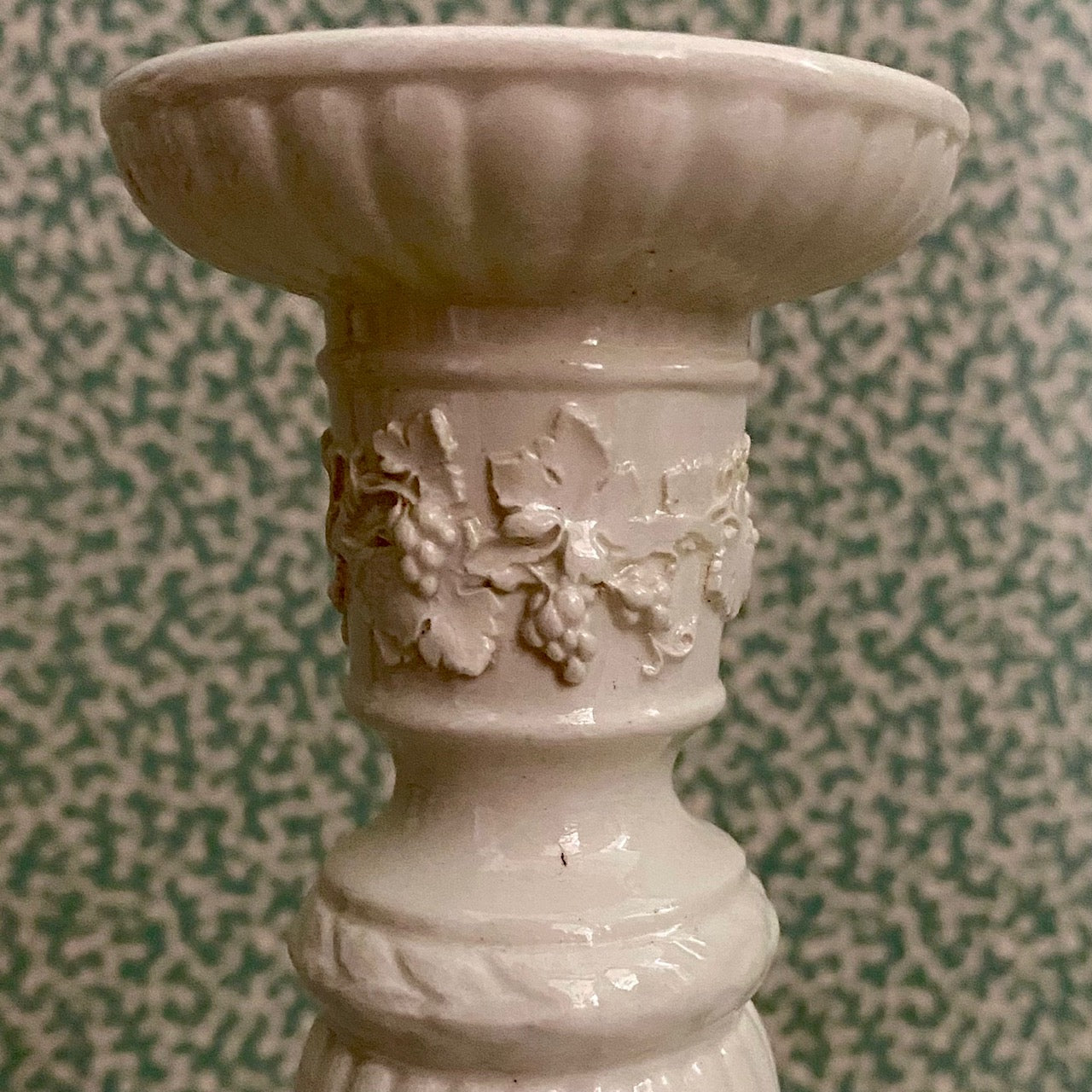 Pair Wedgwood Embossed Queensware Candlesticks  C148
