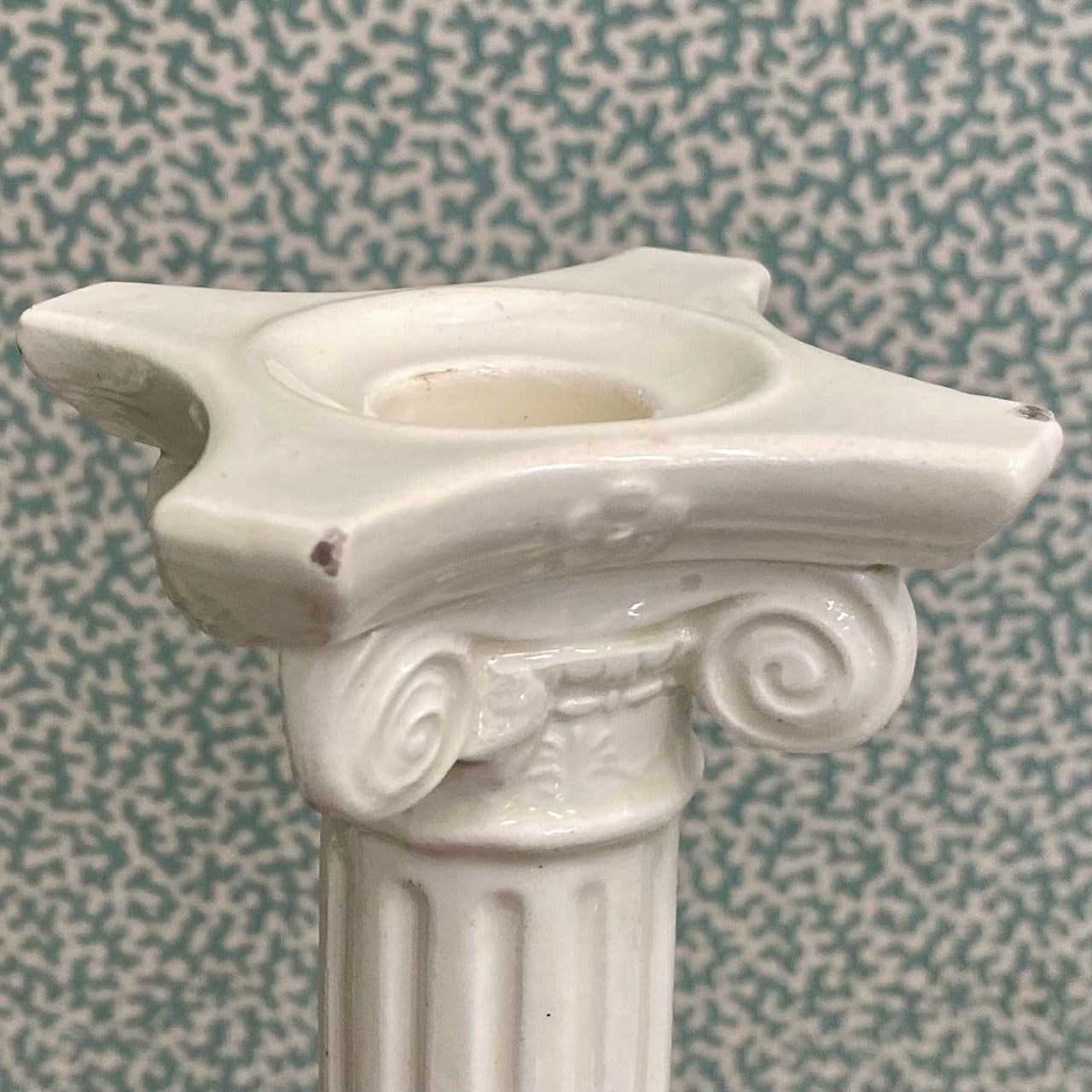Large Pair Antique Corinthian Column Candlesticks C144