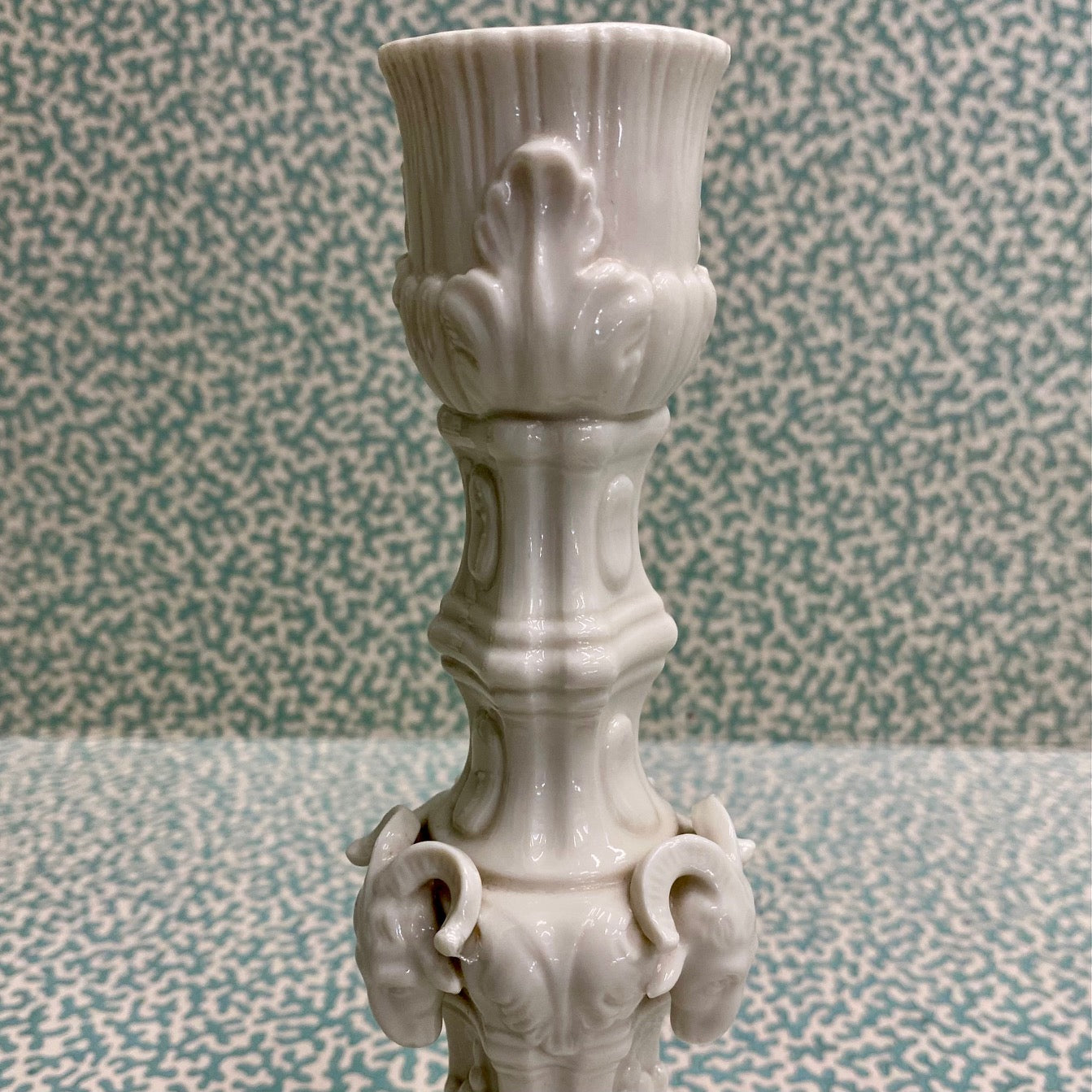 Superb Pair Nymphenburg Ram's Head Candlesticks  C147
