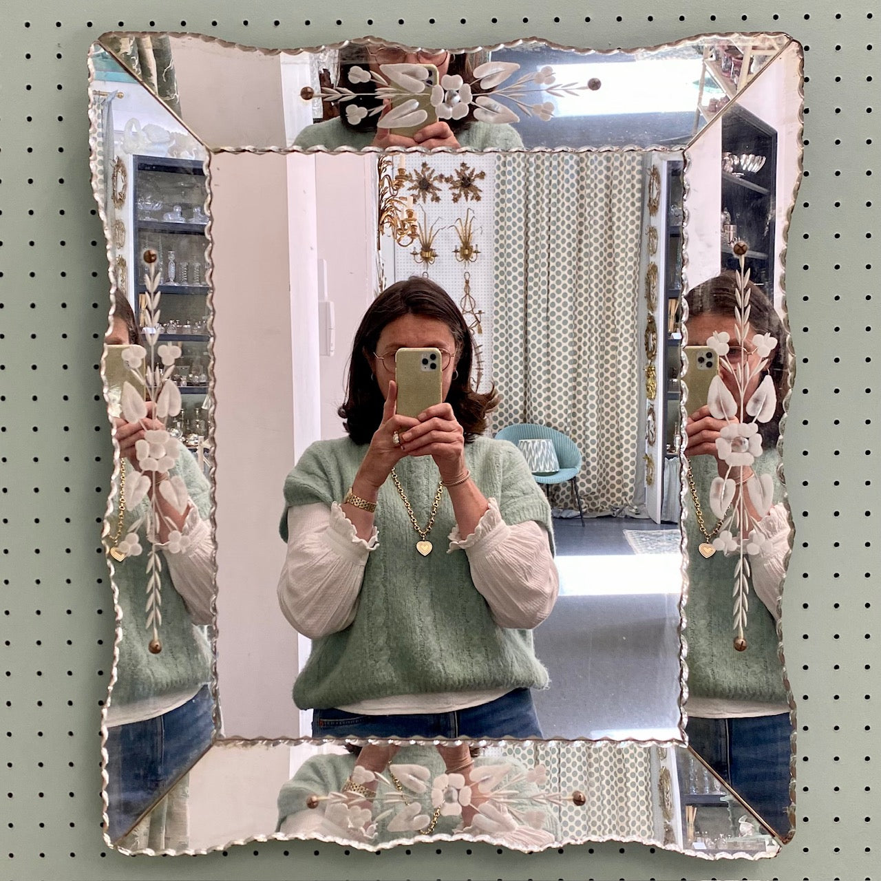 French Art Deco Mirror  H132