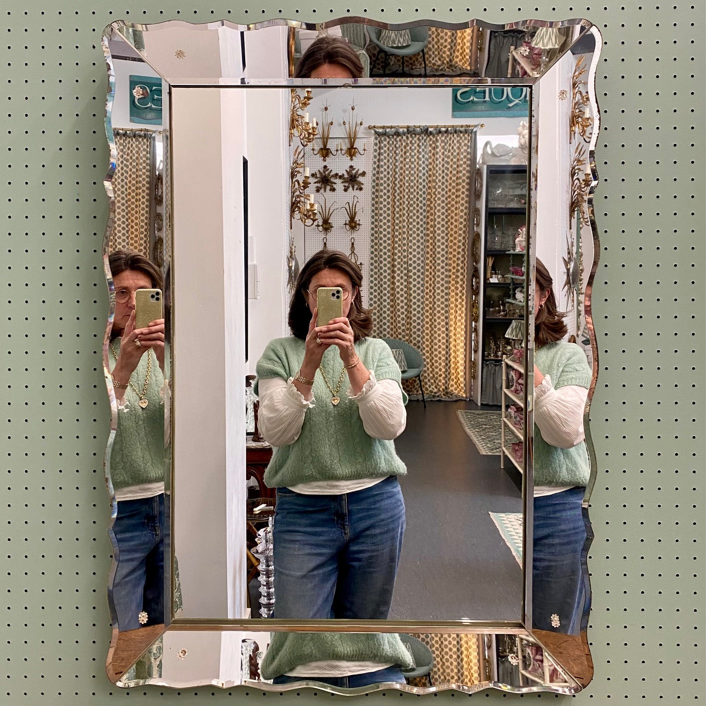 Large French Art Deco Mirror  H140