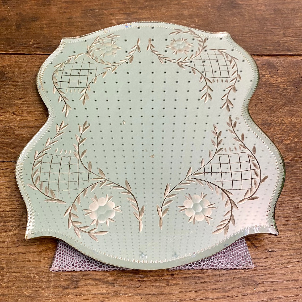 Pretty Etched Dressing Table Mirror  R31