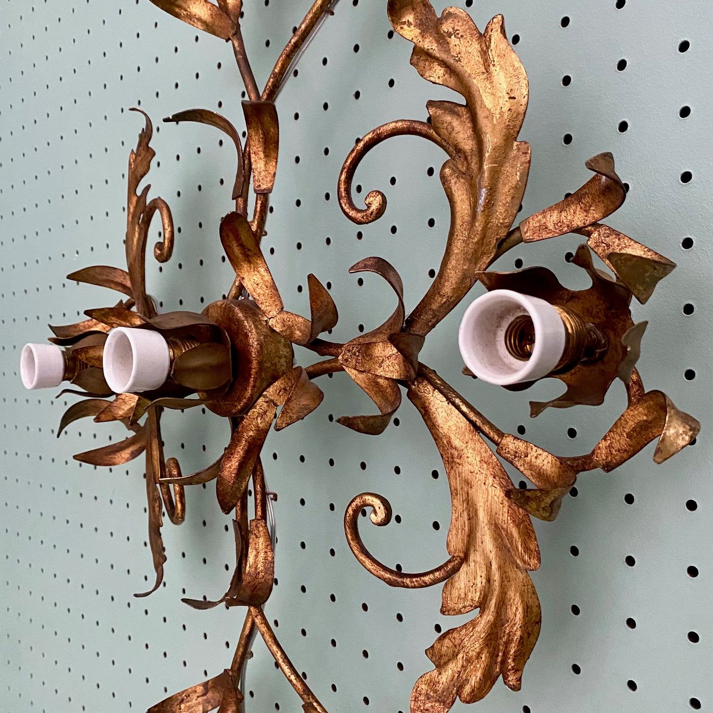 French Gilt Metal Flush Ceiling Light  H148