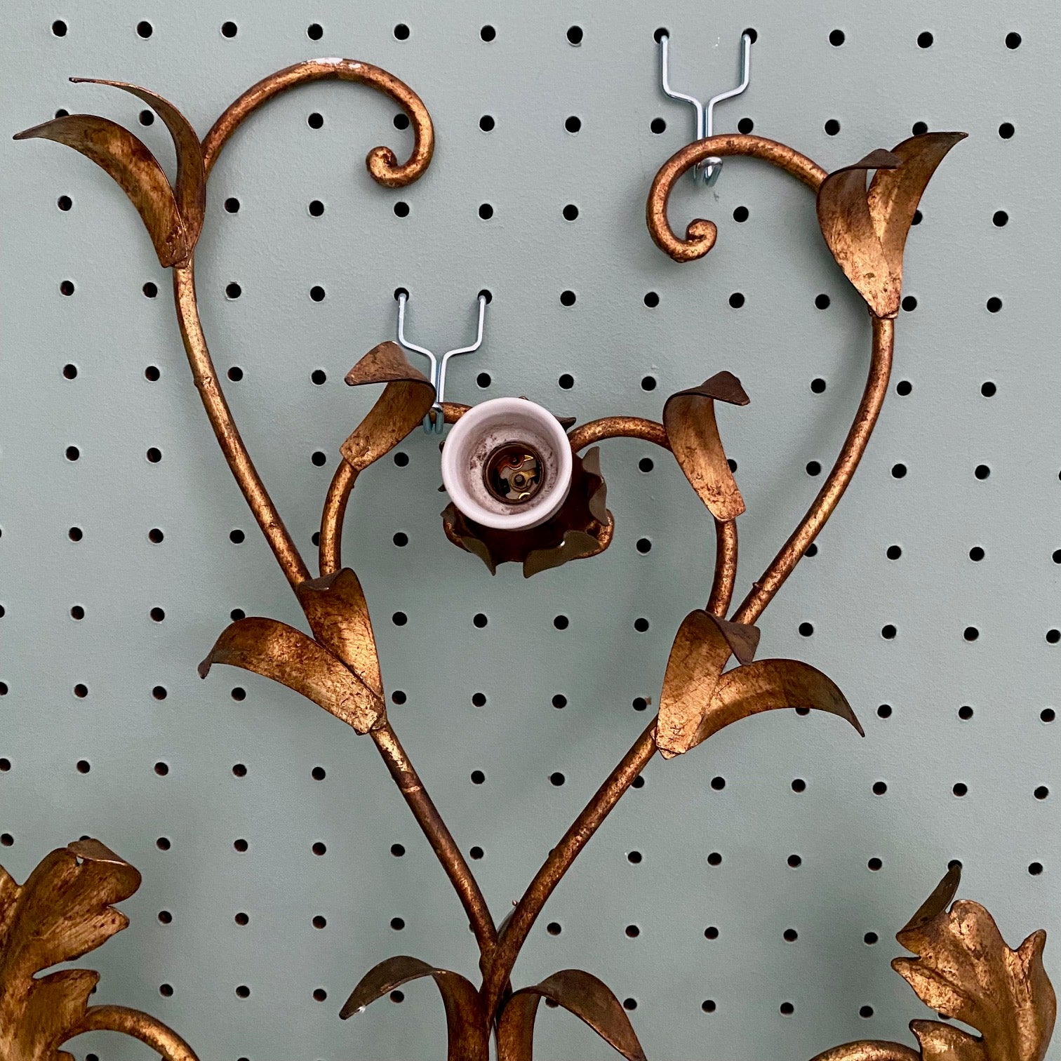 French Gilt Metal Flush Ceiling Light  H148