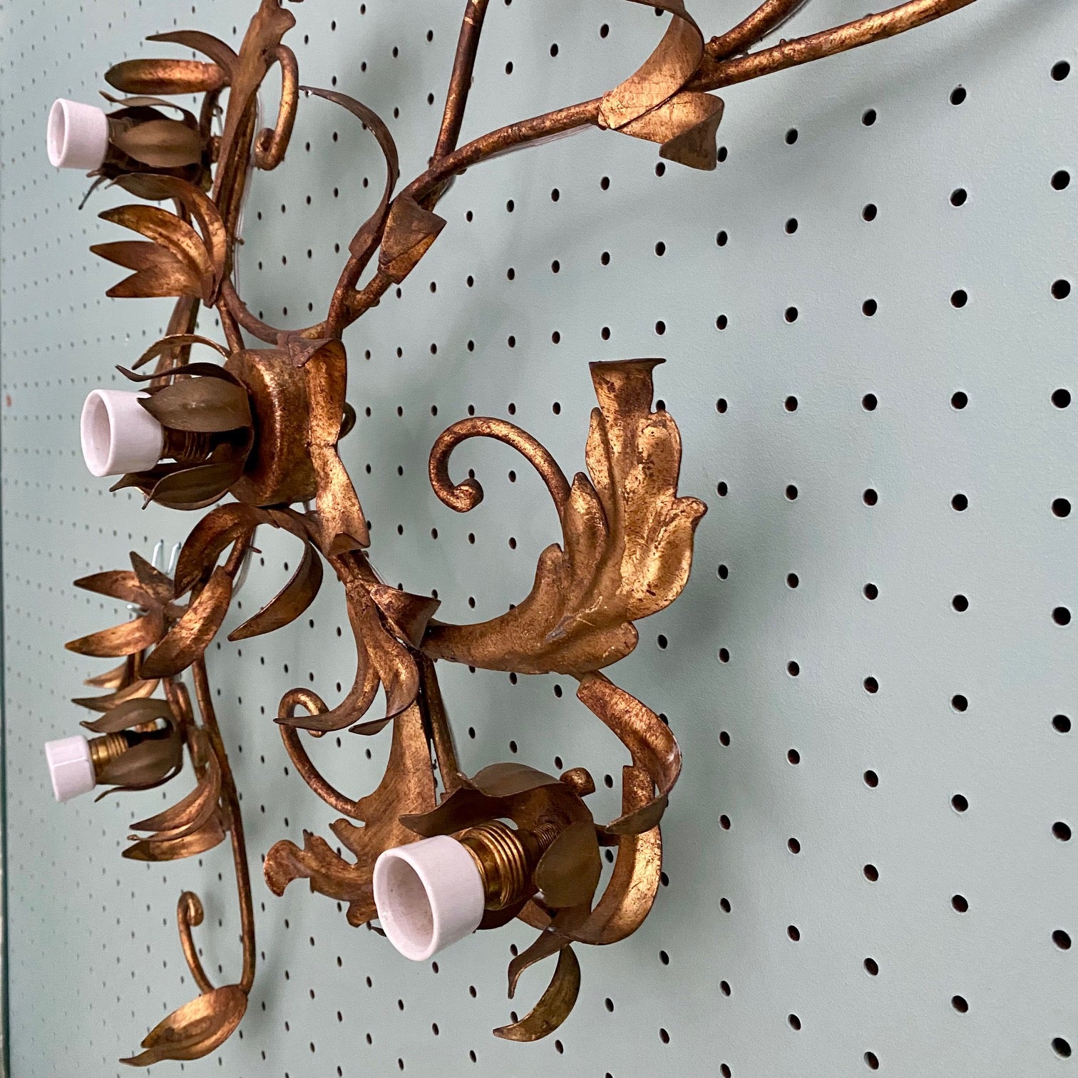 French Gilt Metal Flush Ceiling Light  H148