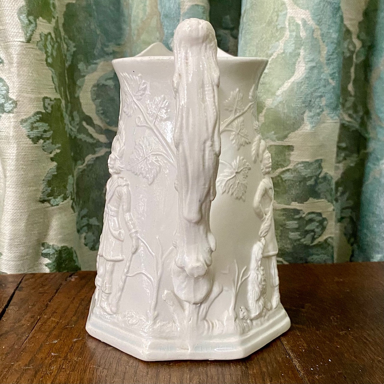 Relief Moulded White Pearlware Ironstone Jug  A161