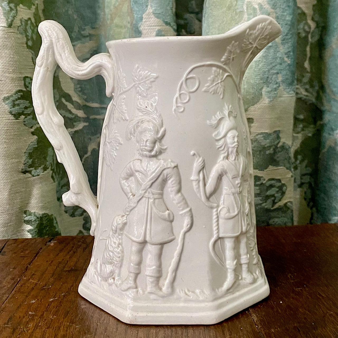 Relief Moulded White Pearlware Ironstone Jug  A161