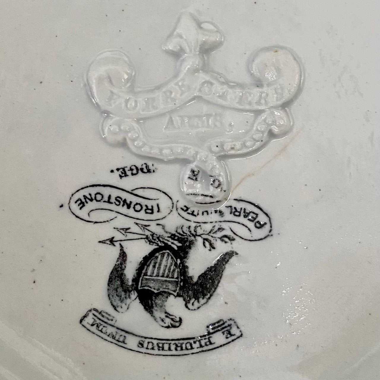 Relief Moulded White Pearlware Ironstone Jug  A161