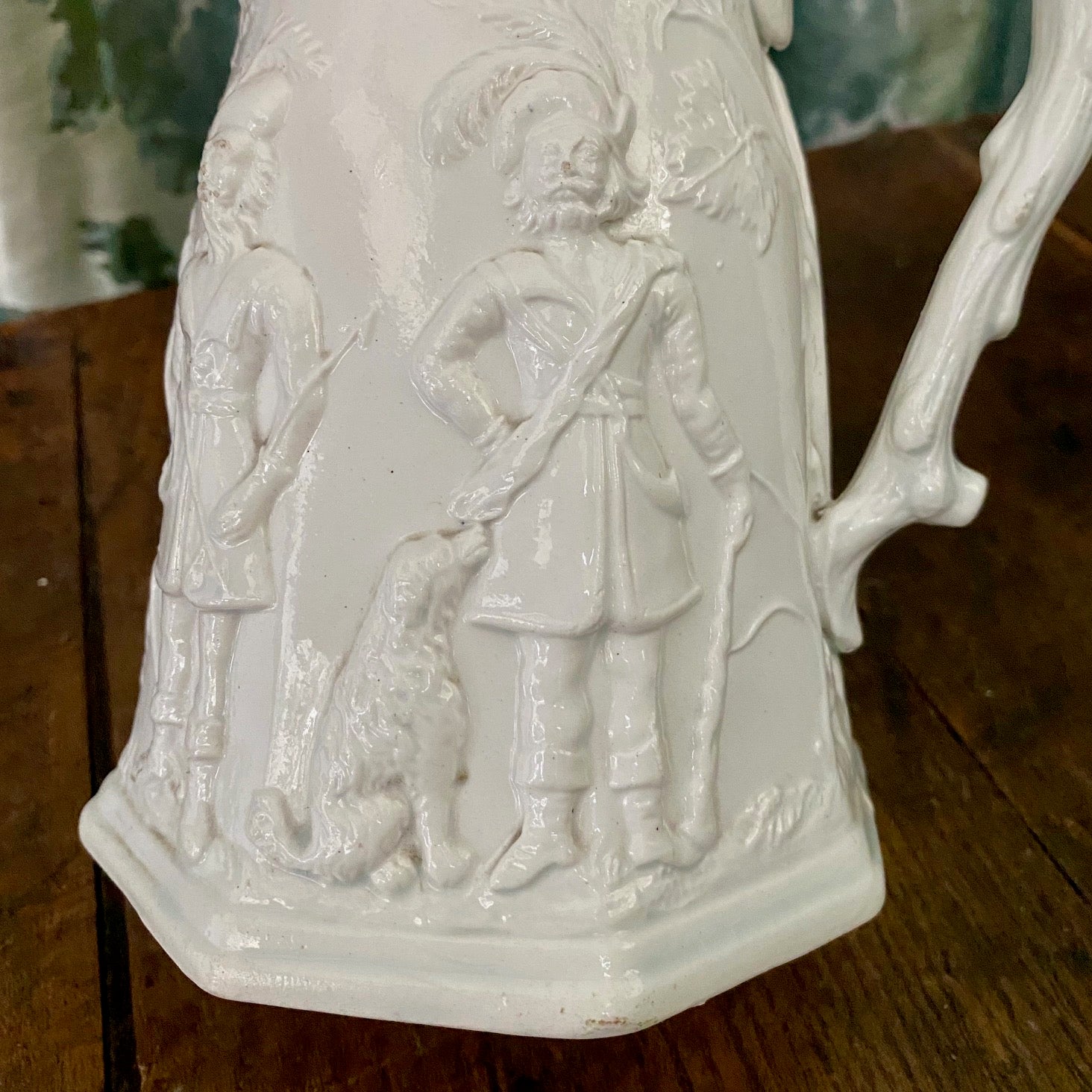 Relief Moulded White Pearlware Ironstone Jug  A161