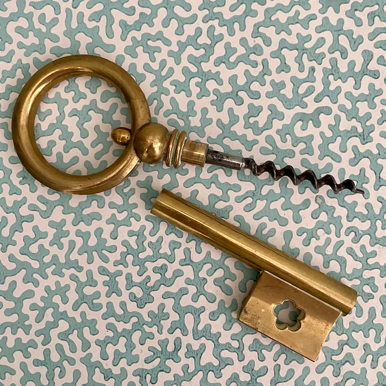 Vintge Brass Corkscrew Key  F173