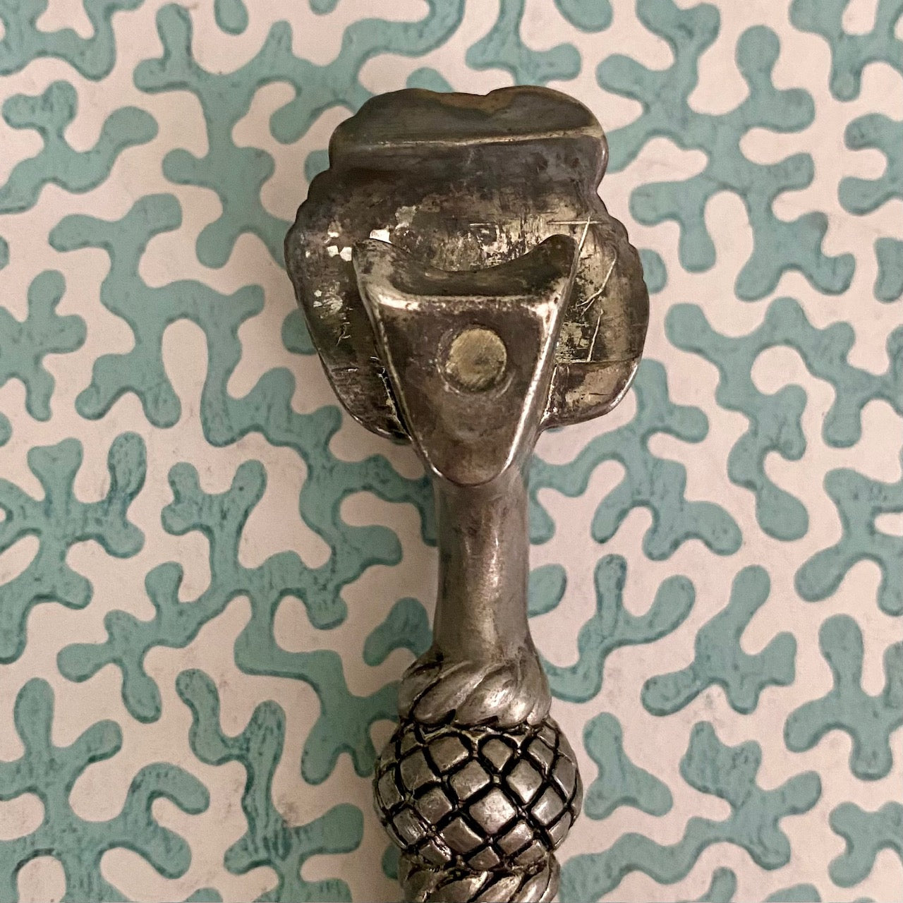 Vintage Silvered Metal Tassel Bottle Opener  H151