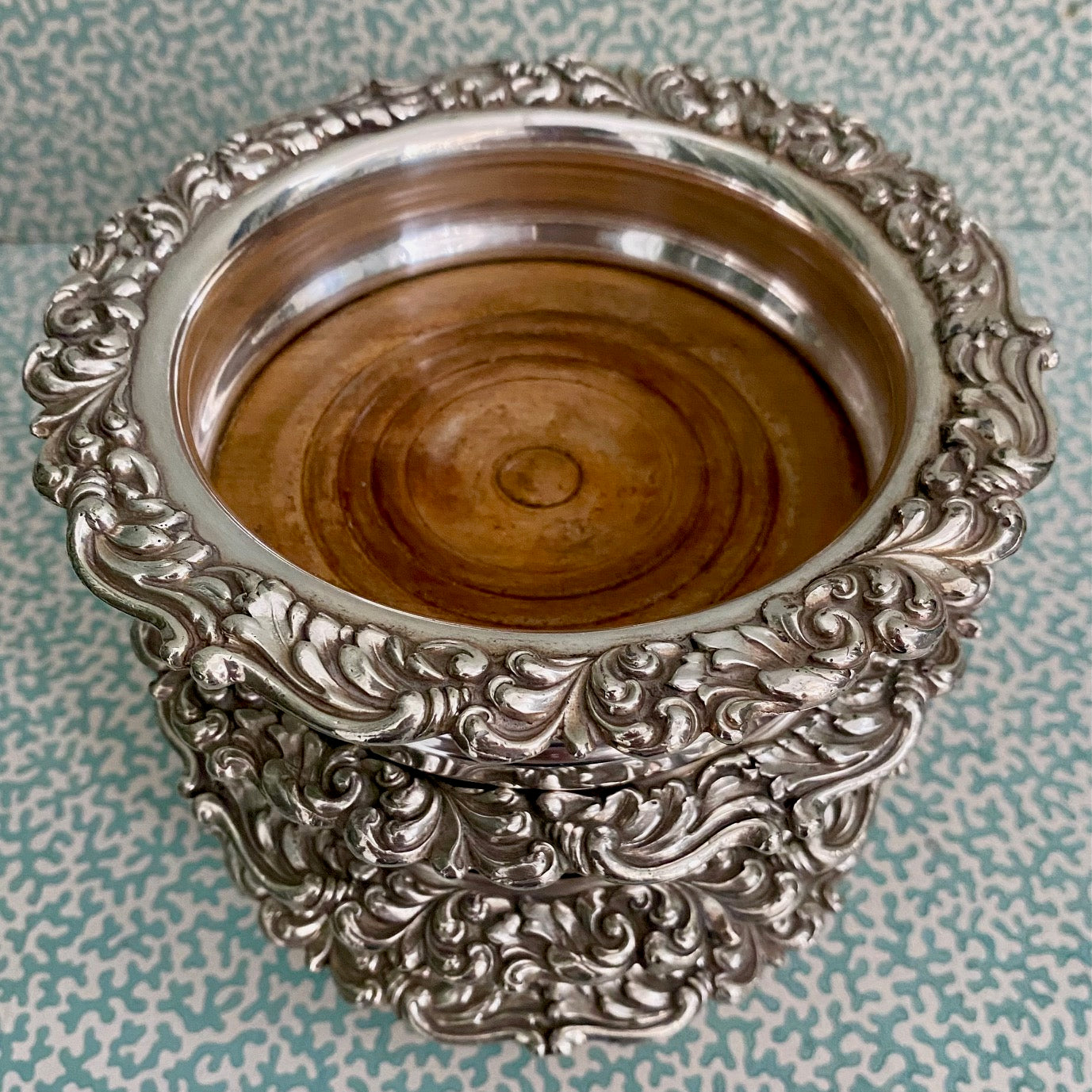 Set 4 Silver Plated Decorative Coasters  H157
