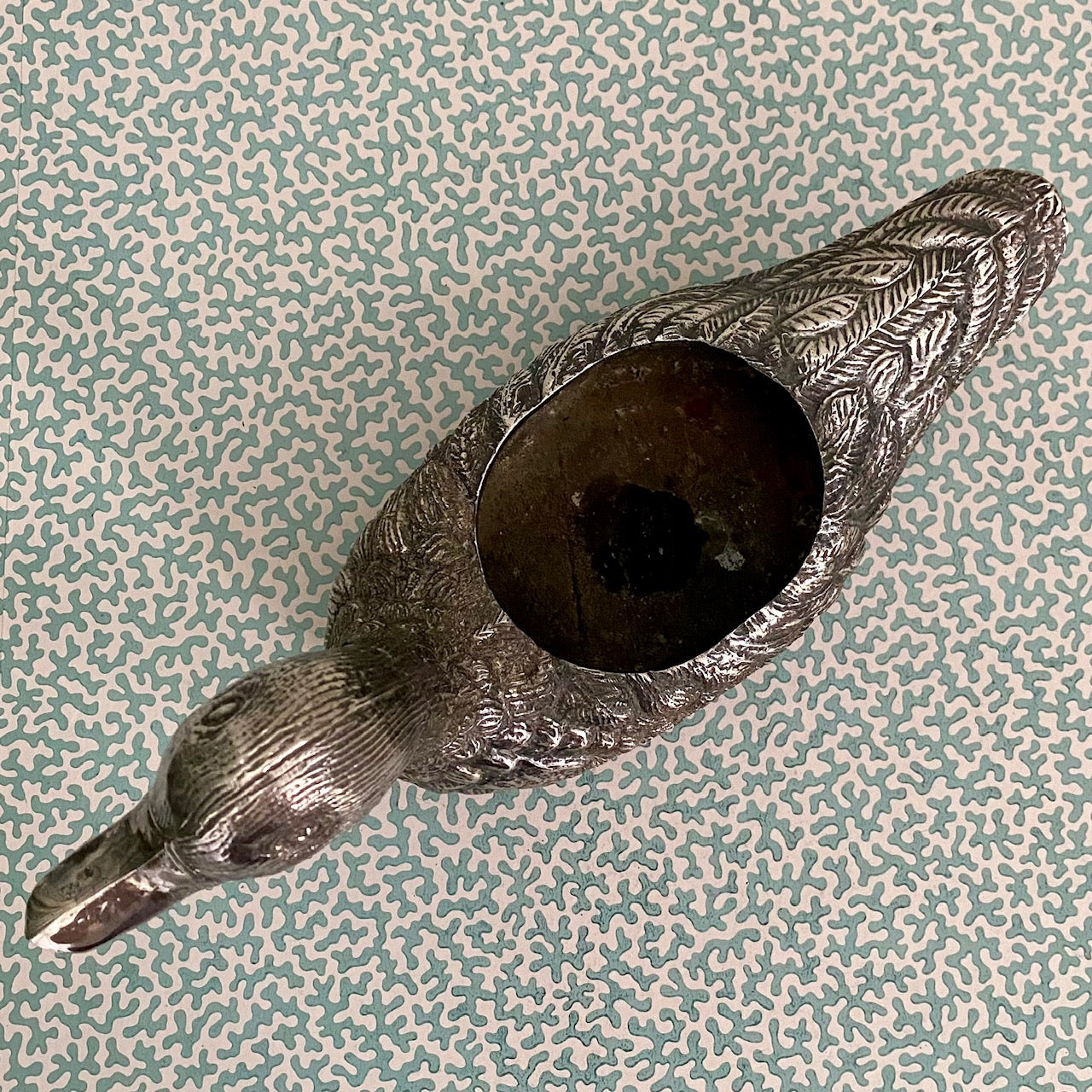 Silver Plated Duck Planter  U49