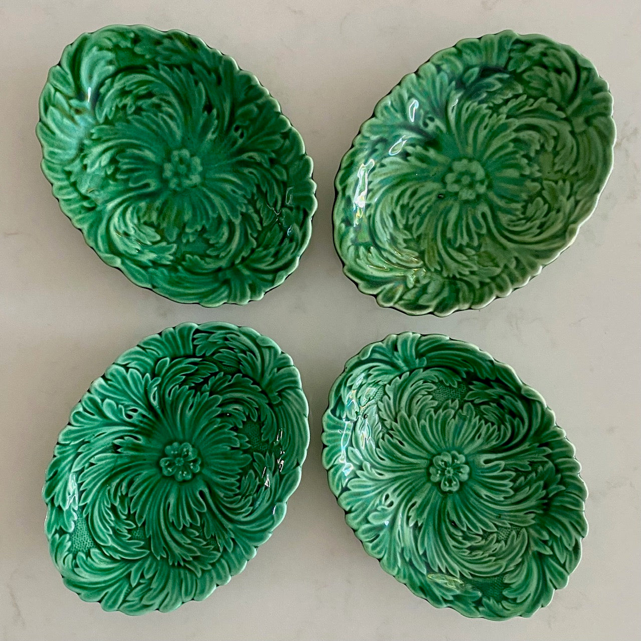 Antique Don Pottery Green Leaf Display  609