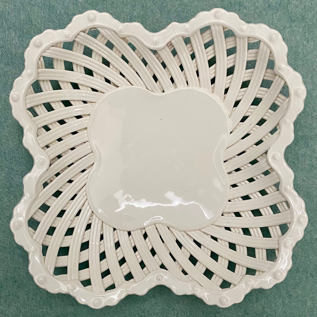 Small Lattice Creamware Display  E31
