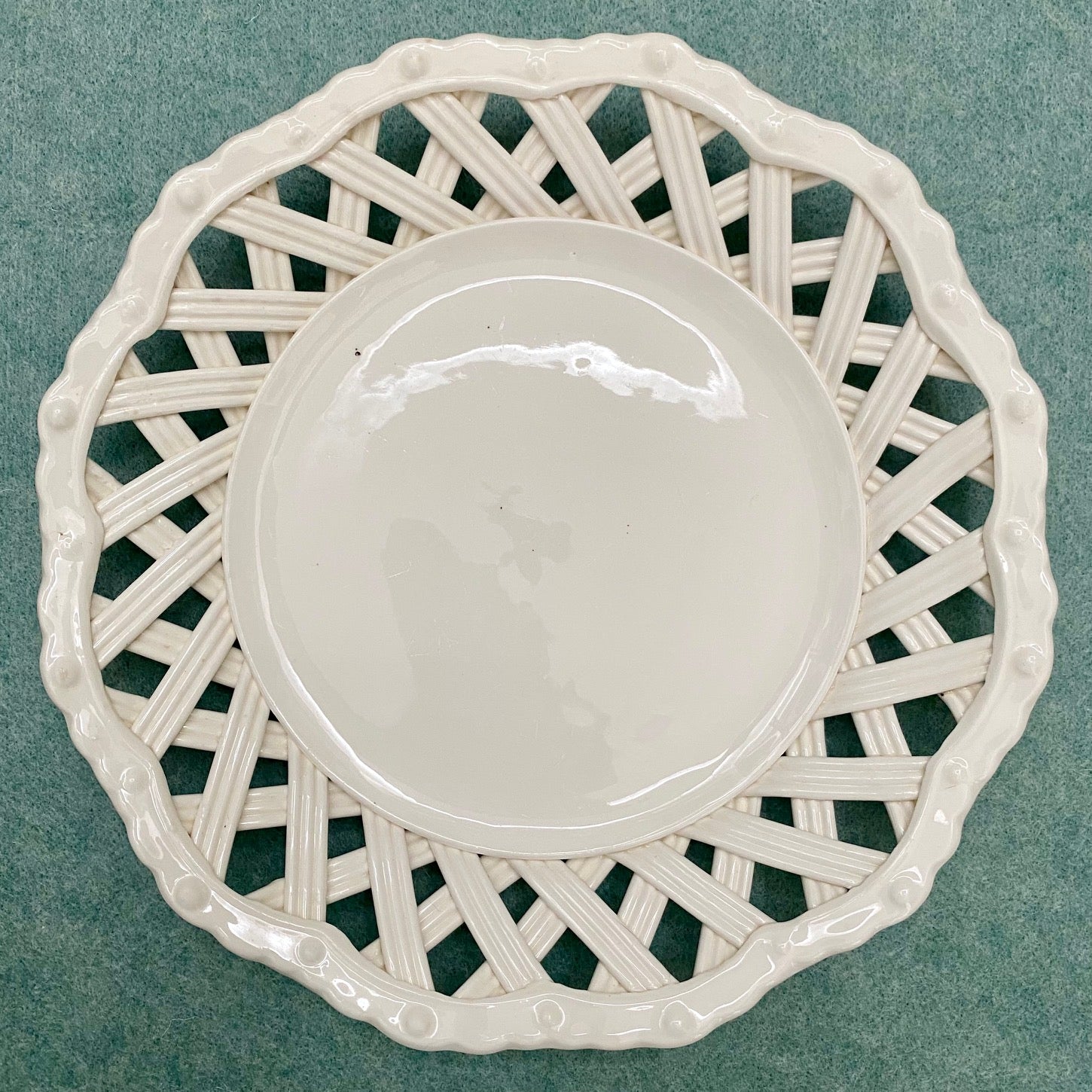 Small Lattice Creamware Display  E31