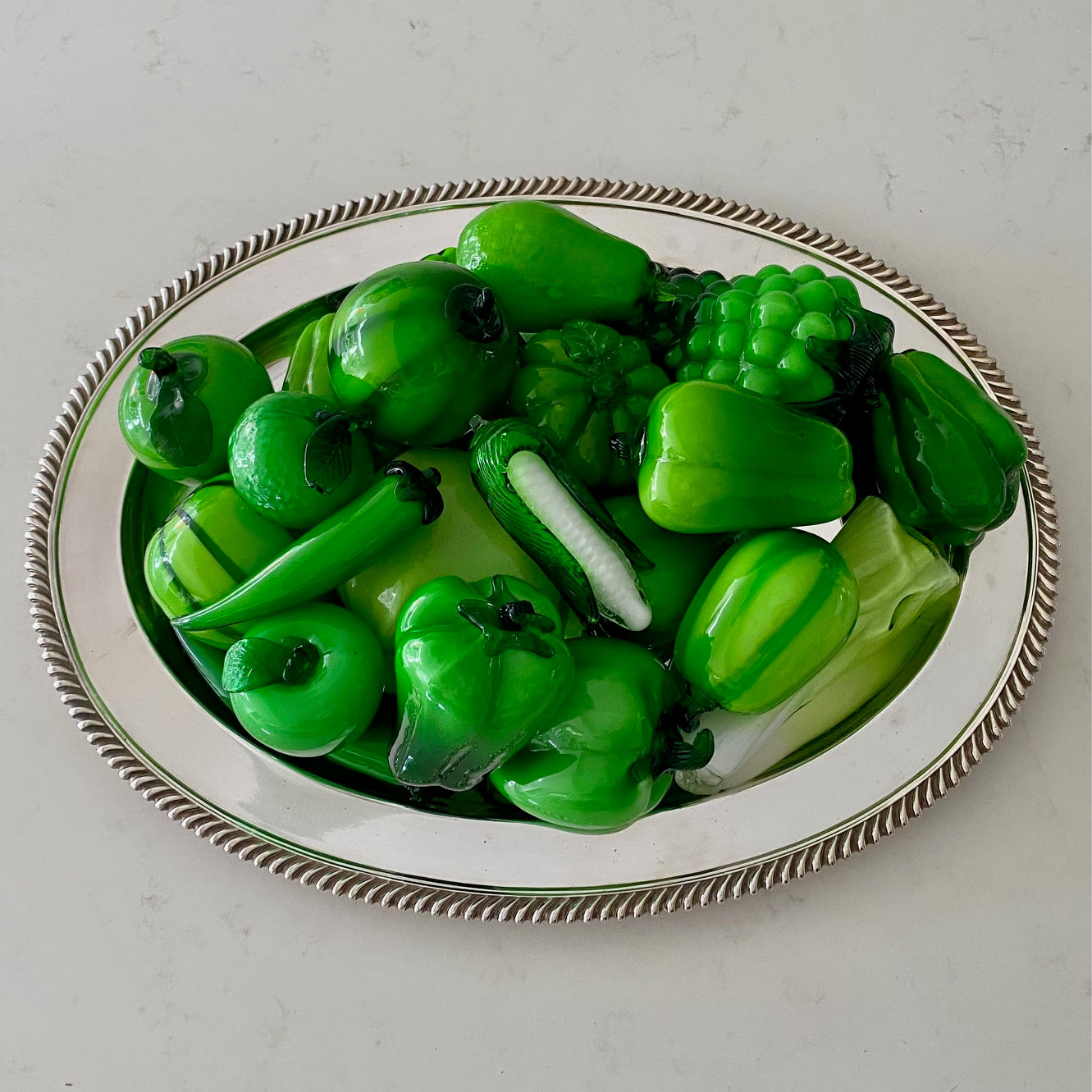 Vintage Murano Green Glass Fruit & Veg ??