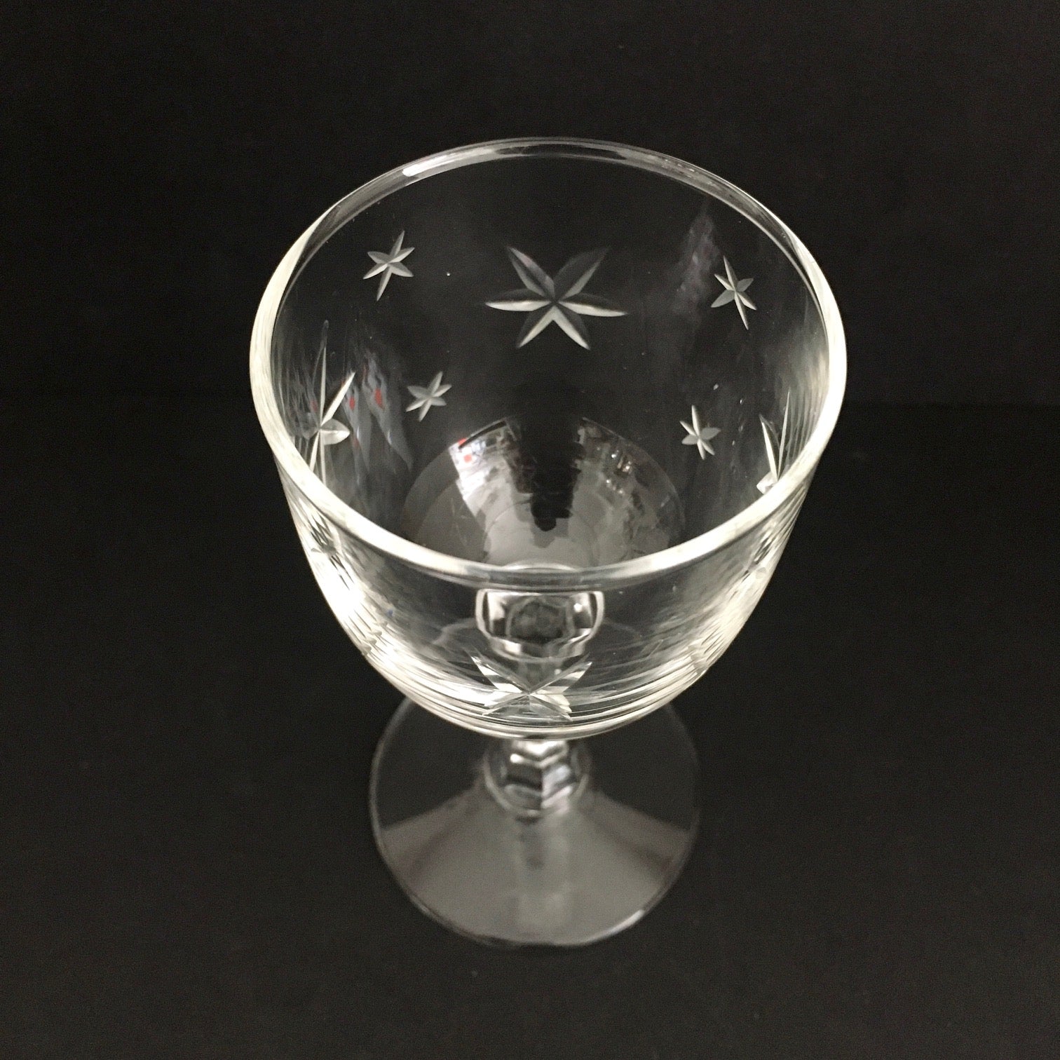 SET 8 AMERICAN CRYSTAL ART DECO SWEET WINE GLASSES