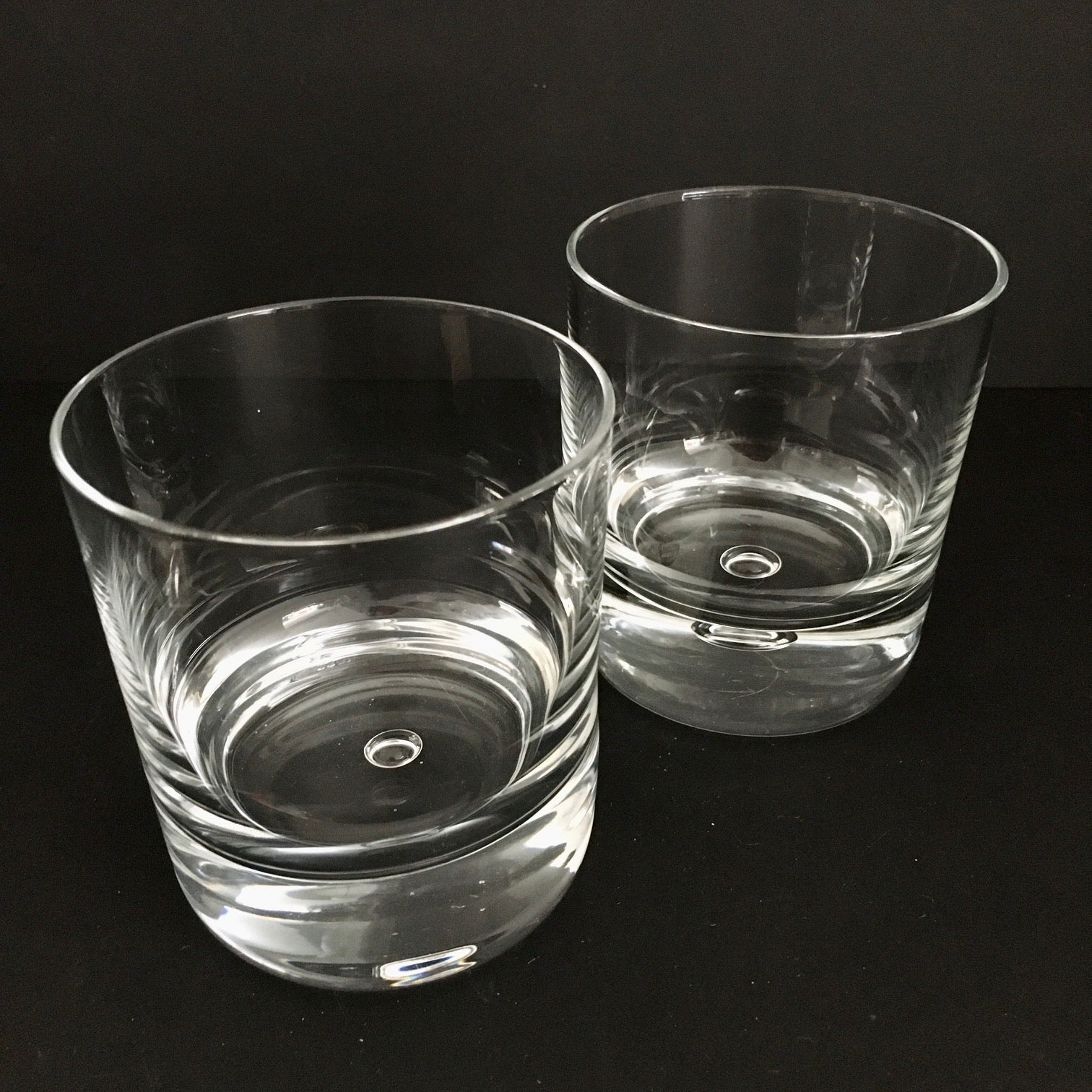 PAIR VINTAGE FRENCH 1960’S WHISKY TUMBLERS