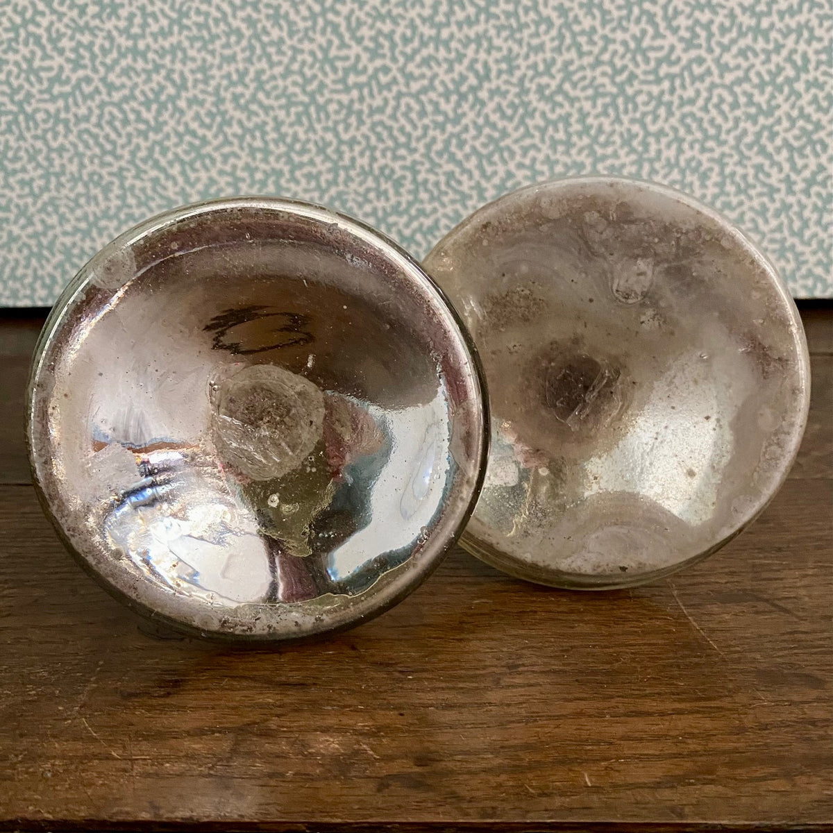 Pair Mercury Glass Candlesticks  C97