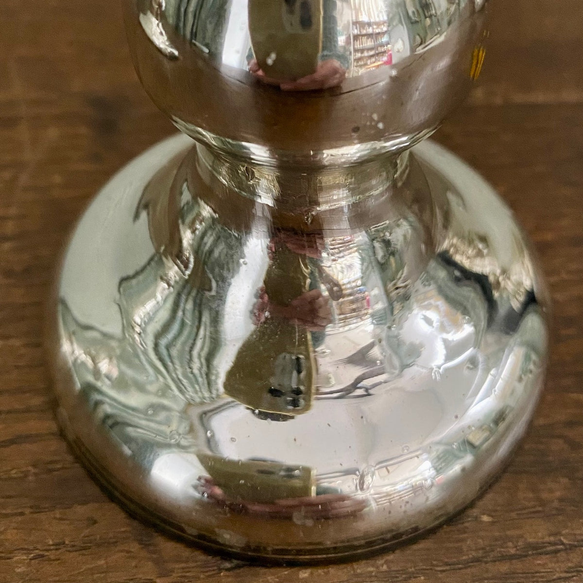 Pair Small Mercury Glass Candlesticks  H198