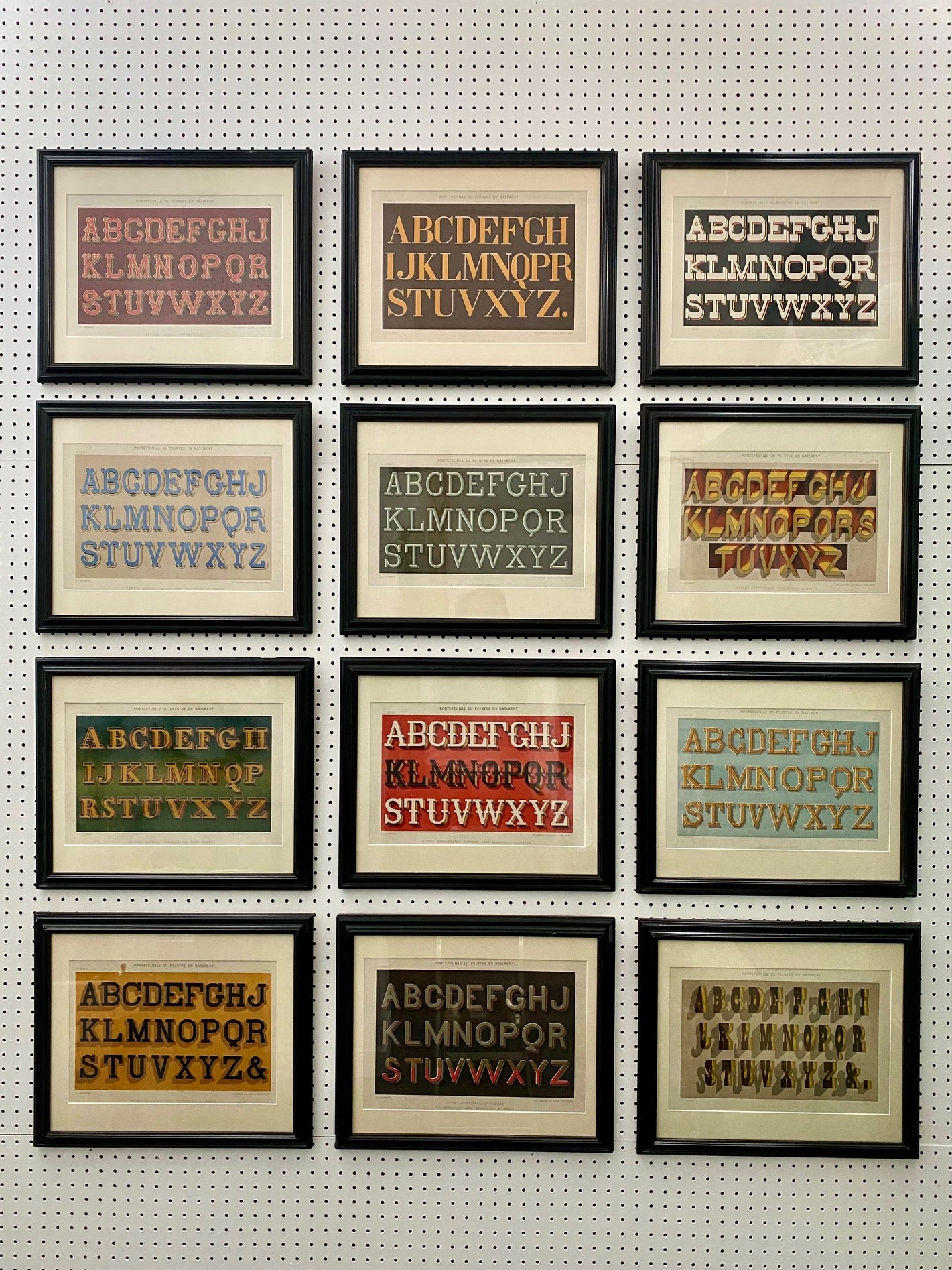 Set 12 Antique French Alphabet Prints