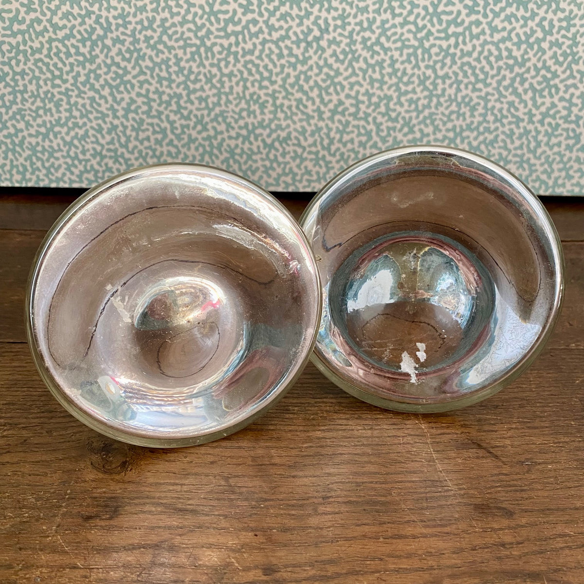 Pair Mercury Glass Candlesticks  378