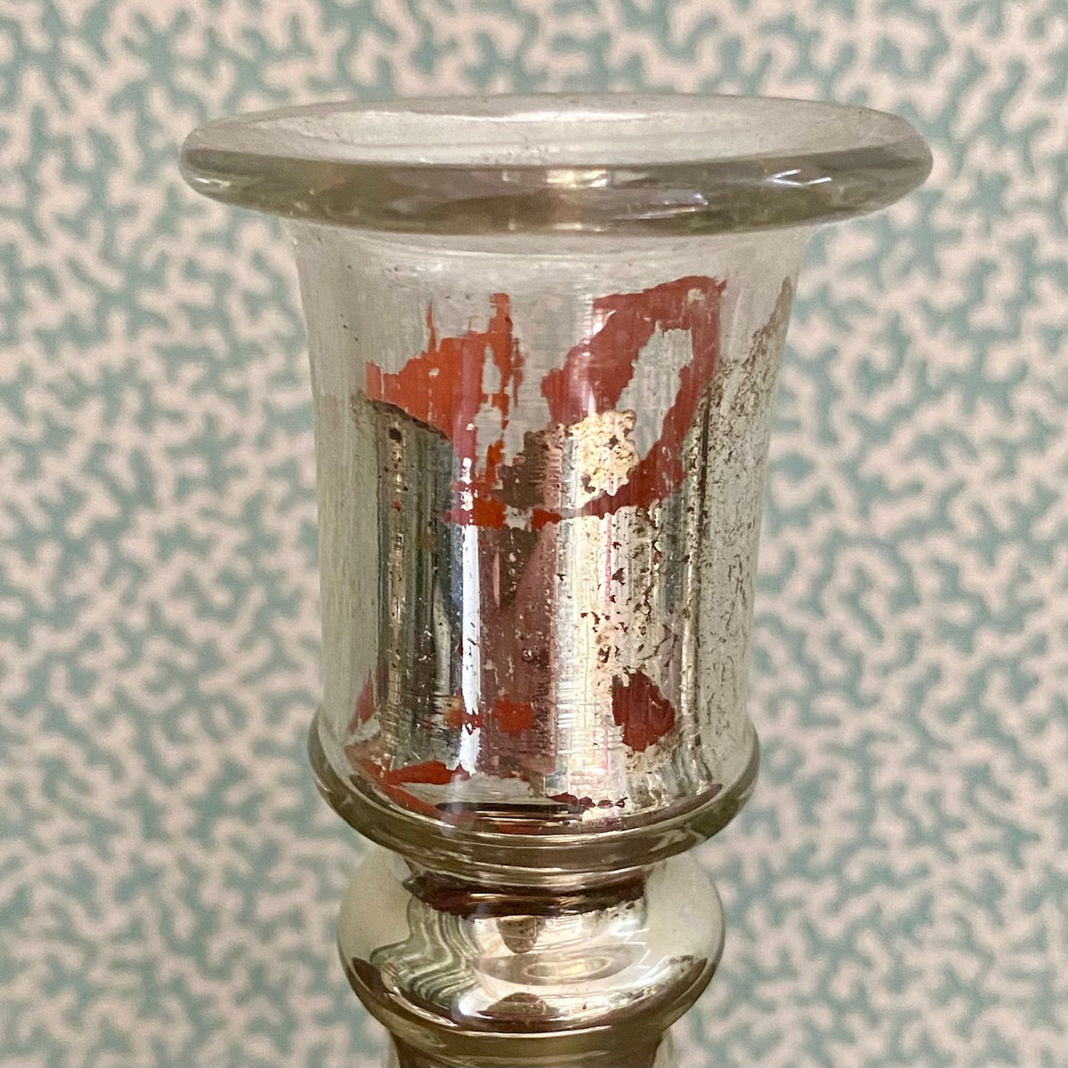 Pair Mercury Glass Candlesticks  378