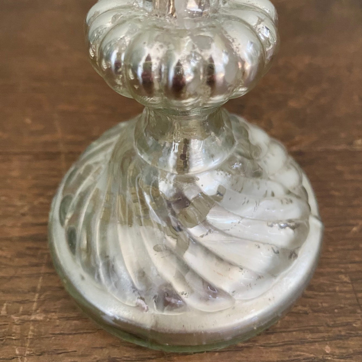 Pair Small French Mercury Glass Candlesticks  H197
