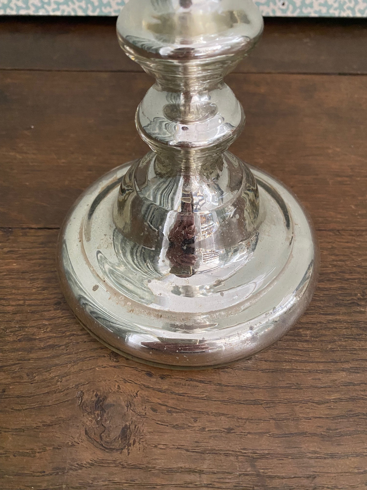 Pair Antique French mercury Glass Candlesticks  L49