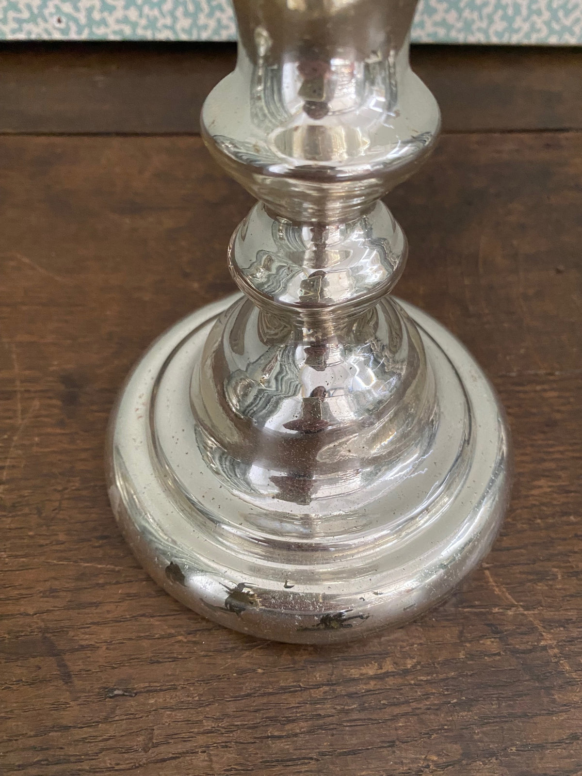 Pair Antique French mercury Glass Candlesticks  L49